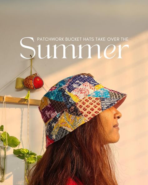 Top off your summer style with a splash of sustainability! ☀️🧢 Our patchwork bucket hat, crafted from upcycled fabric scraps, is the perfect accessory to add a pop of personality and eco-conscious flair to your sunny day outfits. #EcoChic 🌼🌿 Patchwork Bucket Hat, Bucket Hat Outfit, Upcycled Fabric, Day Outfits, Outfits With Hats, Eco Conscious, Sunny Day, Fabric Scraps, Summer Style