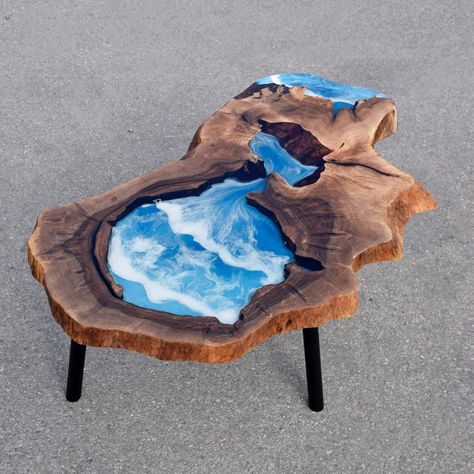 We made absolutely stunning new Wood and Resin Coffee Table. The lake made from Epoxy Resin , the breed of wood is Walnut. Welcome to our shop! Meja Resin, Wood Coffe Table, Resin Coffee Table, River Tables, Handmade Coffee Table, Wood Furniture Design, Live Edge Coffee Table, Resin Art Painting, Epoxy Table