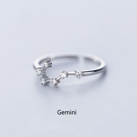 Her - Shopee🛒: https://shope.ee/5pZRu3sPab | Facebook Constellation Zodiac Signs, Constellation Jewelry, Constellation Ring, Zodiac Rings, Adjustable Jewelry, Zodiac Constellations, Vintage Style Jewellery, Zircon Ring, Finger Rings