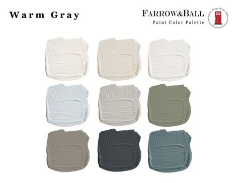 Farrow & Ball Warm Gray Paint Palette Transitional Paint - Etsy Grey Paint Palette, Coastal Paint Palette, Interior Paint Palettes, Warm Grey Paint Colors, Warm Gray Paint, Coastal Paint, Home Paint Color, Behr Paint Colors, Trending Paint Colors