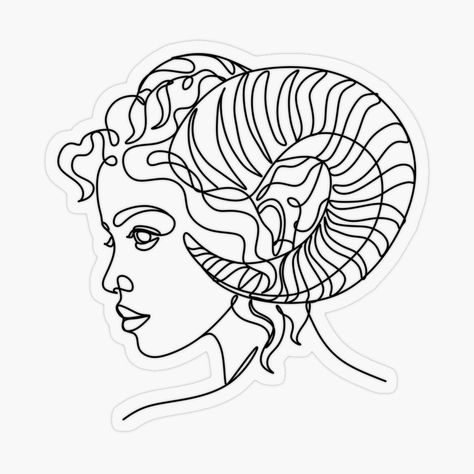 Aries zodiac sign, woman face with horns linear art, minimalistic illustration. by OneLinePrint | Redbubble Minimalistic Illustration, Aries Art, Aries Zodiac Sign, Linear Art, Aries Tattoo, Astrological Symbols, Angel Drawing, Creepy Tattoos, Flower Icons