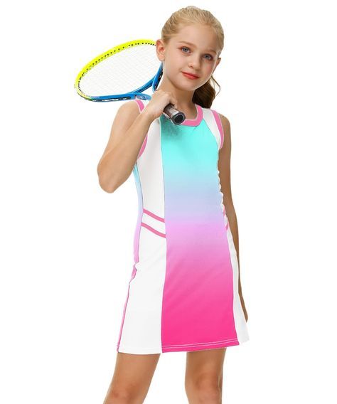 PRICES MAY VARY. Tennis Dress Fabric: 84% Polyester & 16% Elastane. 4-Way Stretch Fabric, Ultra Soft and Moisture Wicking, Perfect for Sports. Pull On closure Machine Wash Girls Tennis Dress Set:This Activewear Set Includes a Sleeveless Dress and a Elastic Shorts. This Golf/Tennis Dress Features Sleeveless and A-line Style, Offers Effortless Movement, Enhance Comfort and Performance During Your Child’s Play. Stylish Design: The Girl’s Sports Dress is Color Block Designed with Bright Color. The S Girls Tennis Dress, Girl Golf Outfit, Girl Tennis Outfit, Outfits Athletic, Tennis Outfit, Golf Dresses, Athletic Dress, Elastic Shorts, Activewear Sets