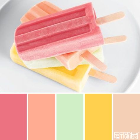 Popsicle Pastels #patternpod #patternpodcolor #color #colorpalettes Sorbet Colour Palette, Rainbow Sherbet Color Palette, Delicious Color Palette, Popsicle Color Palette, Sorbet Color Palette, Bright Happy Color Palette, Bright Pastel Color Palette, Summer Color Palette, Color Vibe