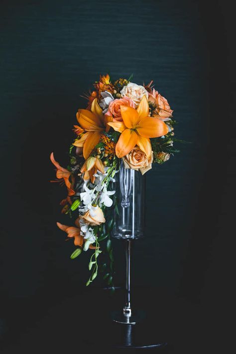 Tiger and La Lily bouquet Tiger Lilly Wedding Ideas, Tiger Lily Flower Arrangements, Tiger Lily Bridal Bouquet, Tiger Lily Wedding Bouquet, Lilly Bouquet Wedding, Tiger Lily Bouquet, White Tiger Lily, Tiger Lily Wedding, Lily Bridal Bouquet