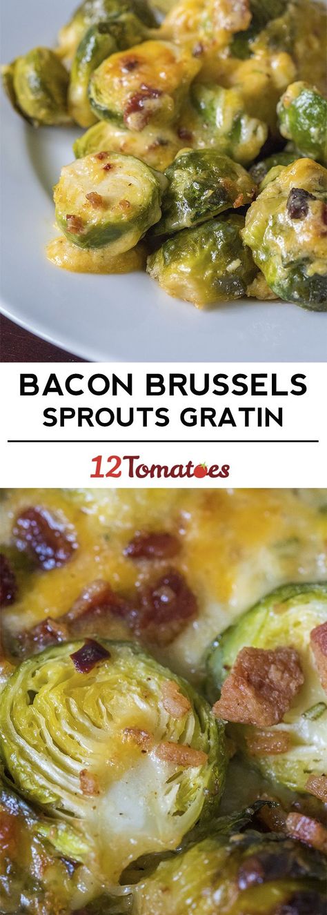 Bacon Brussels Sprouts Gratin Crockpot Brussel Sprouts, Brussel Sprouts With Pancetta, Easy Chicken Enchilada Casserole, Bacon Brussels Sprouts, Brussels Sprouts Gratin, Yummy Vegetable Recipes, Keto Recipes Breakfast, Keto Side Dishes, Paleo Lunch