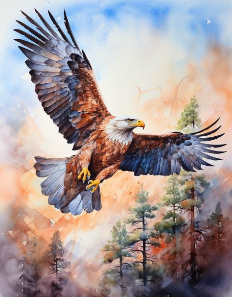 Eagle Artwork Painting, Eagle Painting Acrylic, Bald Eagle Art, Eagle Artwork, Eagle Wall Art, Eagle Flying, Eagle Drawing, Eagle Images, Eagle Painting