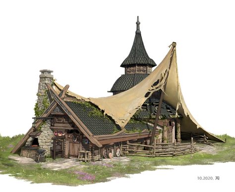 Nordic Architecture, Viking House, Viking Village, Medieval Houses, Building Concept, Fantasy Props, Fantasy Homes, Fantasy Aesthetic, Fantasy Concept Art