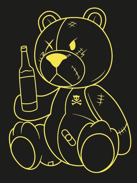 Teddy bear image with a bottle vector im... | Premium Vector #Freepik #vector #bottle #bear #teddy-bear #teddy-bear-toy Teddy Bear Illustration, Bottle Vector, Teddy Bear Images, Bear Teddy, Bear Illustration, Bear Toy, Dart, Premium Vector, Vector Images