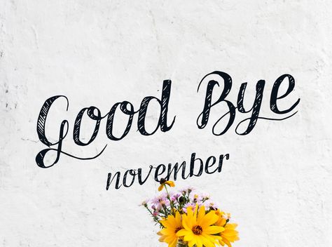 Good Bye November Quotes, November Font, Bye November, Goodbye November, Freehand Lettering, Bee Hive Plans, November Quotes, Weekday Quotes, Hello November