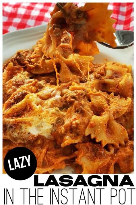 Instant Pot Lazy Lasagna, Lazy Lasagna Recipe, Instant Pot Lasagna Recipe, Instapot Meals, Lazy Lasagna, Instant Pot Pasta Recipe, Crockpot Lasagna, Pot Lasagna, Instant Pot Recipe