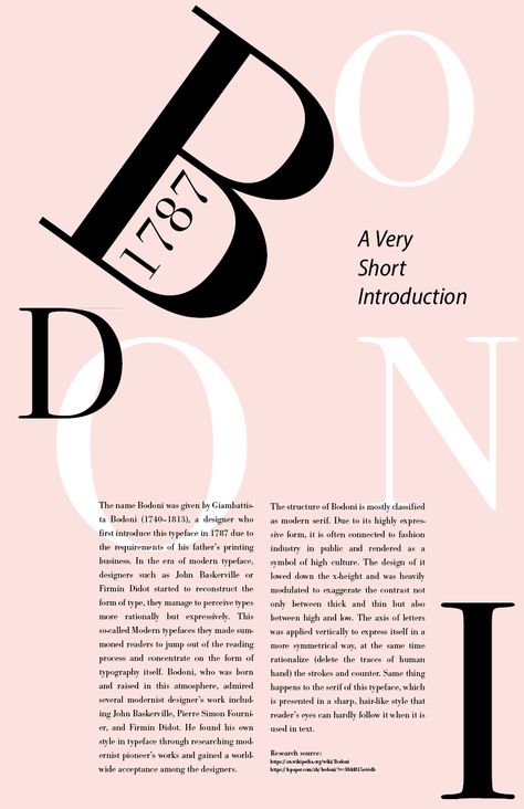 Bodoni Typography Posters, Didot Poster, Bodoni Poster, Typeface Poster, Firmin Didot, Reading Process, Type Specimen, Modern Typeface, Fashion Typography