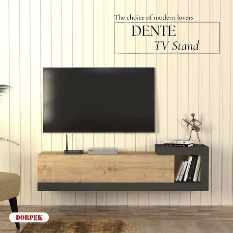 One of the most popular TV stands, the Dente TV Stand, allows you to save space by mounting it on the wall. ✨ #furniture #tvunit #tvcabinet #homeinspiration #homefurniture #Homedecoration #livingroom #trends Tv Unit Floating, Wall Mount Tv Stand, Wall Mount Tv, Floating Tv Unit, Modern Tv Unit, Mount Tv, Modern Tv Units, Tv Stand Cabinet, Floating Tv Stand