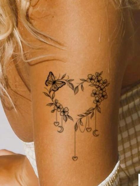 Tattoo Ideas Female Butterfly Shoulder, Simple Inner Arm Tattoos For Women, Women Arm Tattoo Ideas Simple, Momma Daughter Tattoos, Women’s Inner Arm Tattoo, Tattoos In Remembrance, Tattoos To Get For Your Mom, Wrist Tattoos For Women Cover Up, Back Of Shoulder Tattoos For Women