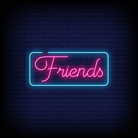 Friends neon signs style text vector Pre... | Premium Vector #Freepik #vector #love #hand #light #typography Light Typography, Neon Light Wallpaper, Friends Logo, Neon Signs Quotes, Pink Neon Sign, Instagram Symbols, Neon Quotes, Neon Words, Wallpaper Iphone Neon