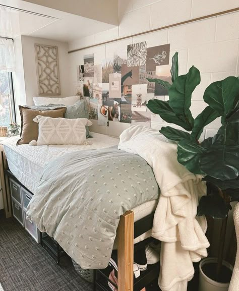 Dorm Room Themes, Dorm Room Layouts, Aesthetic Dorm Room, College Dorm Room Inspiration, Dream Dorm Room, Boho Dorm Room, Dorm Room Styles, Cozy Dorm Room, Dream Dorm