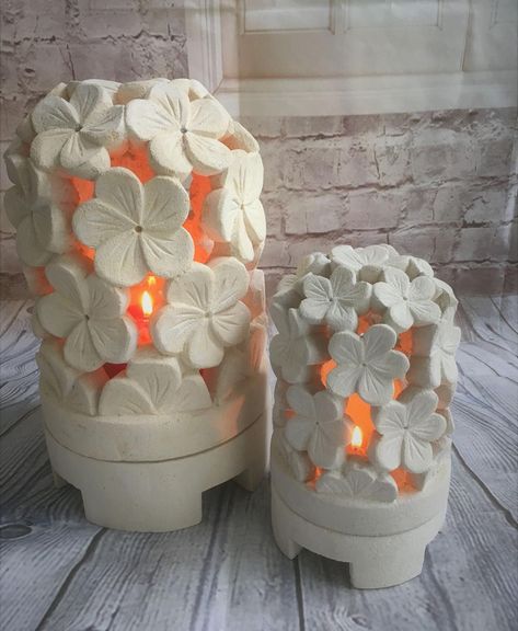 Hand Carved Limestone tealight holders! Just too cute to say no! 2 sizes to choose from Be Different, Be Unique, Shop #balimystique https://balimystique.com.au/products/balinese-frangipani-dome-limestone-candle-holder-or-table-centrepiece-20cm-513 #limestone #candleholders #tealight #handmade Flower Dome, Unique Candle Holders, Low Voltage Lighting, Diy Glass Bottle Crafts, Table Centrepiece, Pottery Crafts, Ceramics Pottery Art, Red Walls, Diwali Decorations