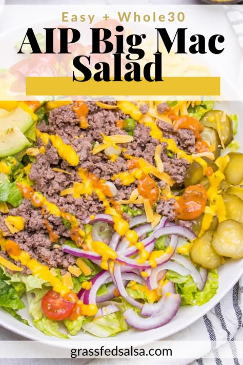 Easy Whole 30 Lunch, Whole 30 Lunch Recipes, Low Carb Hamburger Recipes, Aip Salad, Aip Elimination Diet, Aip Lunch, Mac Salad Recipe, Easy Whole 30, Easy Low Carb Lunches