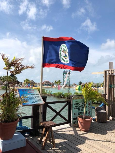 Belize 🇧🇿 Flag Belize Independence Day, Belize Aesthetic, Caribbean Gyal, Belize Culture Aesthetic, Kay Core, Belizean Flag, Belize Painting, Belize Poster, Belize Culture