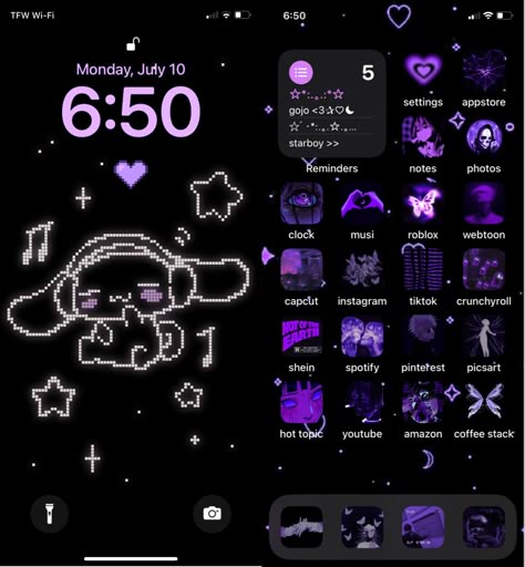 Iphone Theme Ideas Purple, Purple Iphone Theme, Suggested App, Iphone Upgrade, Iphone Wallpaper Ios, Iphone Lockscreen, Iphone Home Screen Layout, Homescreen Layout, Purple Wallpaper Iphone