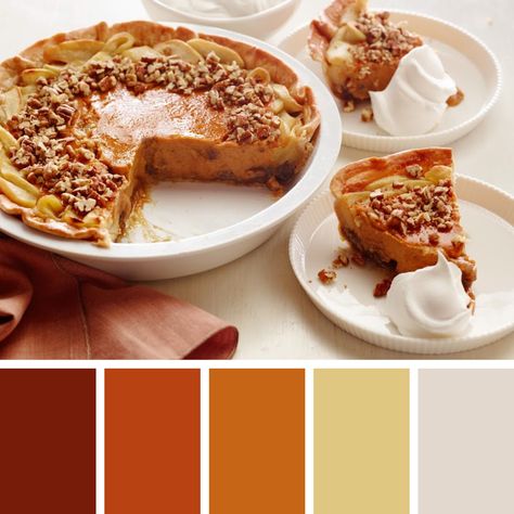 Pumpkin Pie Color Palette, Apple Pie Color Palette, Pie Color Palette, Pie Whipped Cream, Pumpkin Centers, Palette Challenge, Apple Pumpkin, Pumpkin Pecan Pie, Food Inspired