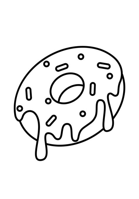 Donut Tattoo, Kawaii Donut, Clean White Background, Wood Laser Ideas, Donut Vector, Vector Line Art, Line Art Illustration, Art Kawaii, Vector Food