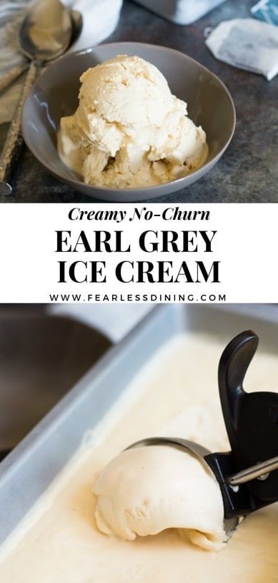 You will love this creamy Earl Grey infused no-churn ice cream. No-churn ice cream is easy and tasted delicious. Toss the ingredients into a Vitamix or blender. It is that easy! Earl Grey ice cream is a delicious summer treat. Recipe at www.fearlessdining.com Homemade Ice Cream Blender, Earl Gray Ice Cream, Ninja Blender Ice Cream Recipes, Earl Grey Desserts, Earl Grey Recipes, Vitamix Ice Cream Recipes, Tea Ice Cream Recipe, Vitamix Ice Cream, Grey Ice Cream