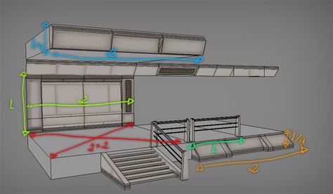 A good example on assembling a modular environment. Environment Tutorial, Asset Allocation Models, Sci Fi Modular Building, Modular 3d Environment, Scifi Room, Sci Fi Asset Concept Art, Environment Modeling, Modular Game Assets, Modular Environment