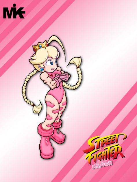 Streetfighter Peach as Cammy by mightymusc-d3log3e Mario Funny, Capcom Vs Snk, Cammy Street Fighter, Trill Art, Super Street Fighter, Gamers Anime, Street Fighter Art, Super Mario Art, Graffiti Style Art