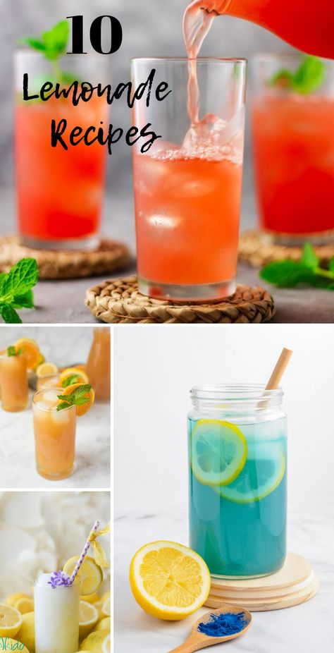 10 Lemonade Recipes Perfect for Summer, lemonade recipes, blue lemonade, mermaid lemonade, frozen lemonade, strawberry lemonade, rhubarb lemonade, brazilian lemonade, brazilian limeade, watermelon lemonade, cherry lemonade, summer drinks Strawberry Kiwi Lemonade Recipe, Lemonade Add Ins, Koolaid Lemonade Drink, Lemonade Koolaid Recipe, Flavored Lemonade Recipes With Syrup, Asian Lemonade, Limonade Recipes, Lemonade Drinks Nonalcoholic, Lemonade Flavor Ideas