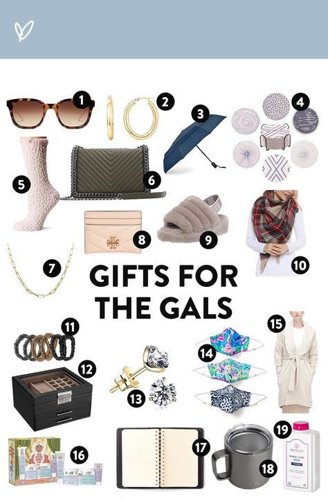 is officially in swing!Today I’m excited to share my top picks for the ladies on your list. Whether it’s for your sister, friend, mom or in-laws — there is something for everyone here at all price points. As your go-to gal, know that I own each of these items and/or plan on gifting them myself this holiday season.Let’s get to it:  Cubic Zirconia Stud Earrings I previously shared these earrings awhile back and cannot believe how nice and high quality they are. I love the three-prong d Gifts For Sister In Law, Gift For Sister In Law, Mom In Law, Sister In Law Gifts, Weird Gifts, Travel Umbrella, In Law Gifts, Stone Coasters, Gift For Sister