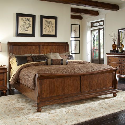 Mater furniture Rustic King Bedroom Set, Rustic Bedroom Sets, Sleigh Bedroom Set, Rustic Bedroom Furniture, Sleigh Bed, Traditional Bedroom Decor, King Bedroom Sets, Ideas Hogar, Bedroom Sets Queen