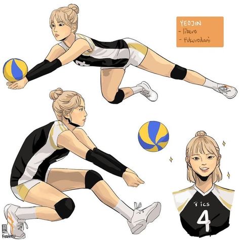 Volleyball Character Design, Female Volleyball Outfits, Volleyball Art Draw, Volleyball Drawing Poses, Anime Volleyball Oc, Volleyball Girl Drawing, Volleyball Player Drawing, Volleyball Sketch, Volleyball Art