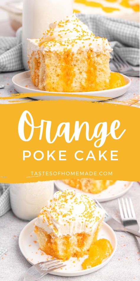 Dream Cycle Cake Orange, 5 Ingredient Orange Cake, Orange Crush Poke Cake Recipe, Orange Vanilla Bean Cake, Desert With Mandarin Oranges, Orange Creamsicle Poke Cake, Orange Fluff Cake, Orange Jello Poke Cake Recipe, Orange Dream Cake Recipe