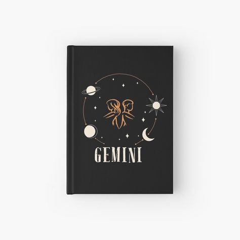 Diary Cover Design, Spine Book, Diary Cover, Gemini Zodiac Sign, Celestial Stars, Stars And Moons, Moon Journal, Zodiac Signs Gemini, Gemini Zodiac