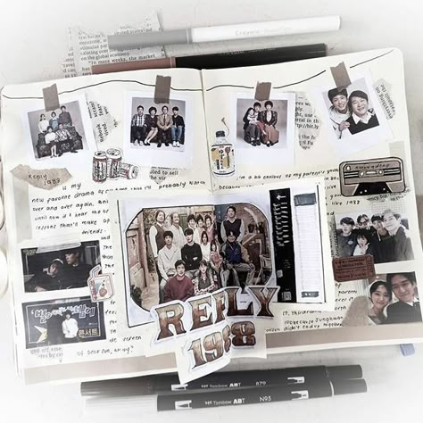 Photograph Scrapbook Ideas, Scrapbook Ideas Old Style, Scrapbook Ideas With Photos, Scrapbook Ideas Photos, Scrapbook Ideas Pages, K Drama Journal, Easy Scrapbook Ideas, Photo Scrapbook Ideas, Drama Journal