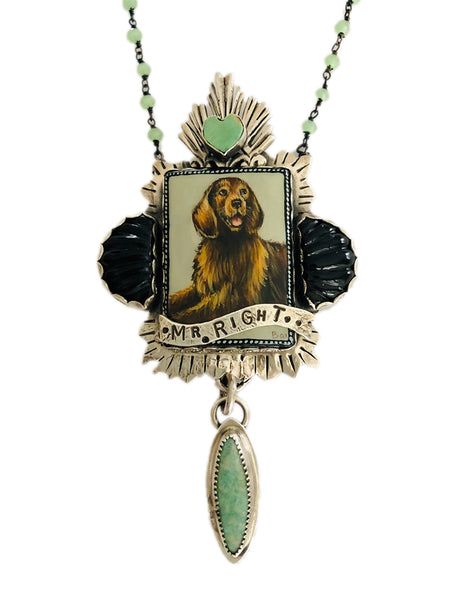 Portrait Jewelry, Altered Art Jewelry, Painted Dog, Found Object Jewelry, Vintage Jewelry Ideas, Mr Right, Vintage Jewelry Art, Peruvian Opal, Magical Jewelry