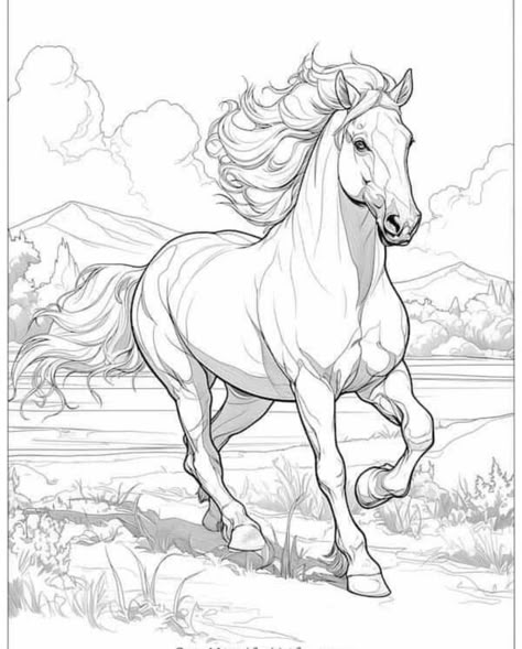 Princess On Horse, Horse Pencil Drawing, Horse Template, Horse Coloring Books, Wild Horse Pictures, Abstract Horse Art, Our Mindful Life, Horse Art Drawing, Horse Sketch