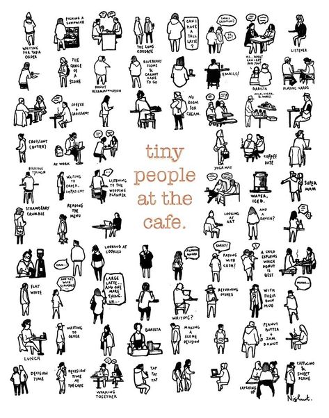 By the sneaky artist Drawing Tiny People, The Sneaky Artist, Human Doodle People, Tiny People Drawing, Sneaky Artist, Doodles People, Infographic People, People In The City, Journal Sketches