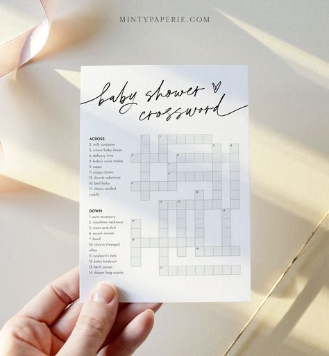 Educational crossword puzzle for babies with simple words and#fontinspiration #copyandpastefonts #typographylove #designresources #fontobsessed Baby Shower Crossword Puzzle, Preppy Fonts, Symbols Copy And Paste, Heart Fonts, Fonts Copy And Paste, Instagram Fonts, Baby Shower Game Printable, Cute Text Symbols, Puzzle Template