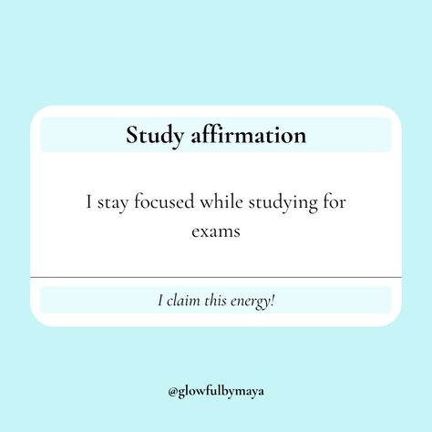 Exam Affirmations, Studying For Exams, Board Exam, Exam Study, Entrance Exam, Manifestation Quotes, Stay Focused, Daily Affirmations, Self Love