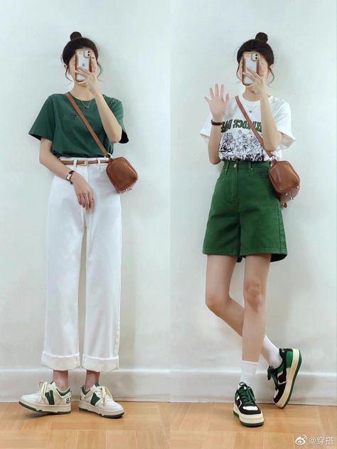 Douyin Style, Short Pants Outfit, Outfit Korean Style, Colour Combinations Fashion, Outfit Korean, Stylish Mom, Sneakers Outfit, Cute Simple Outfits, China Fashion