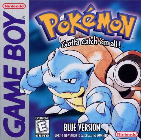 Pokémon Blue Version (1998) Game Boy box cover art - MobyGames Pokemon Game Boy, Bleach Vs Naruto, Gameboy Pokemon, Super Mario Land, 150 Pokemon, Pokemon Red Blue, Gameboy Games, Pokemon Blue, Nintendo Console