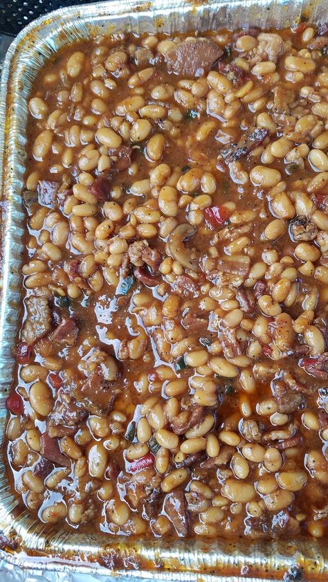 Texas-Style Baked Beans | Allrecipes Texas Baked Beans, Texas Beans Recipe, Texas Style Baked Beans, Texas Beans, Texas Baked Beans Recipe, 15 Bean Baked Beans, Baked Beans With Sausage And Brown Sugar, Southern Bbq Baked Beans With Ground Beef, Southern Style Baked Beans 12 Tomatoes