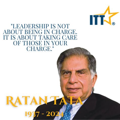 RIP Ratan Tata: A Visionary Leader

India has lost a true visionary with the passing of Ratan Tata. His leadership transformed Tata Group into a global powerhouse, but his heart always remained with the people. Beyond business, he was a beacon of integrity, compassion, and service to the nation. His legacy will inspire generations to come. India and ITTStar mourn the loss of Ratan Tata, a true visionary.

#ITTStar #RatanTata #Visionary #RIP Tata Group, Ratan Tata, Service Provider, Business Quotes, Wisdom Quotes, Leadership, Lost, India, Quotes