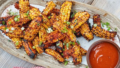 12 summery vegetarian recipes that’ll have you grabbing seconds | CNN Pineapple Chili, Grilled Corn Recipes, Cheese Zucchini, Corn Ribs, Grilled Bacon, Summer Vegetarian Recipes, City Chicken, Michael Symon, Lemon Potatoes