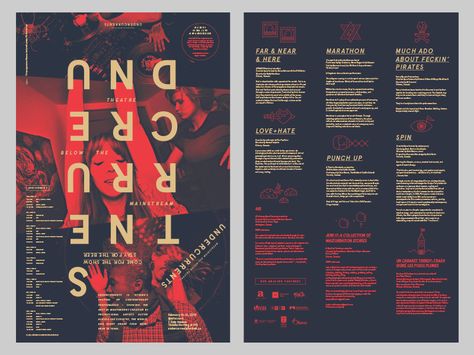 Undercurrents 2015 Program Music Program Design, Theatre Program Design, Festival Program Design, Event Program Design, Program Layout, Festival Program, Program Poster, Typography Images, Electric Guitar Design