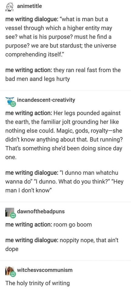 The first two should partner up Bad Writing Funny, Describe Smile Writing, First Person Vs Third Person Writing, How To Write Action, Words To Describe Smile, How To Describe A Laugh In Writing, Words To Describe A Laugh, Third Person Writing Tips, Action Scene Writing