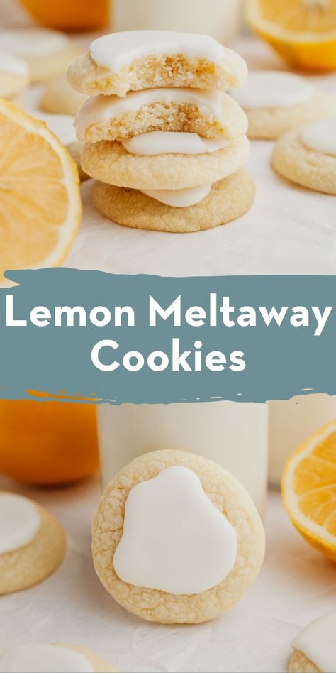 Recipes With Almonds, Lemon Meltaway Cookies, Lemon Meltaways, Desert Bars, Live Well Bake Often, Meltaway Cookies, Cake Batter Cookies, Cookie Crisp, Lemon Dessert