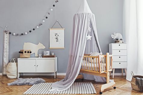 Create Your Dream Nursery with ColorReader EZ Lilac Baby Room, Lilac Room Decor, Lilac Room, Lilac Nursery, Origami Lampshade, Cozy Baby Room, Wooden Cradle, Origami Lamp, Poster White