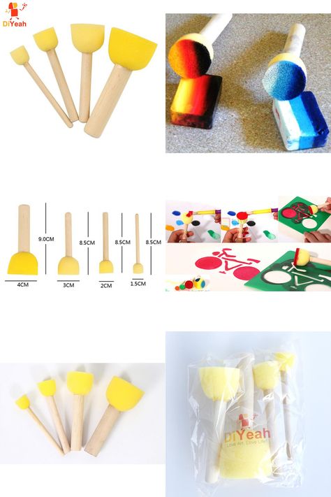 [Visit to Buy] 4pcs/set Wooden Handle Sponge Brush Art Supplies Makeup Kids Painting Face Painting Applicator DIY Doodle Stamps Tool Body Paint #Advertisement Doodle Stamps, Stamp Painting, Painting Face, Painting Tool, Brush Art, Kids Painting, Graffiti Painting, Diy Body, Art Graffiti